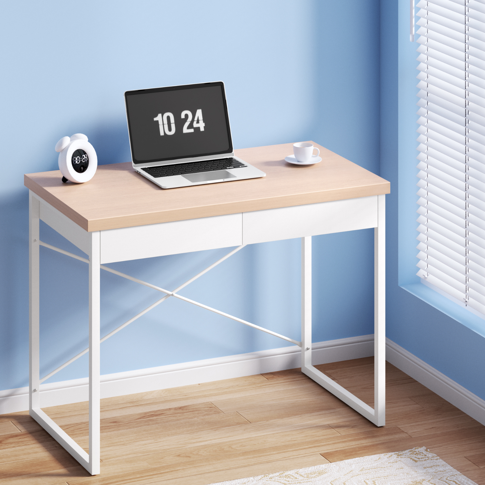 Artiss Office Desk Computer Study Desks Metal Table Home Laptop With Drawers - Picture 16 of 24