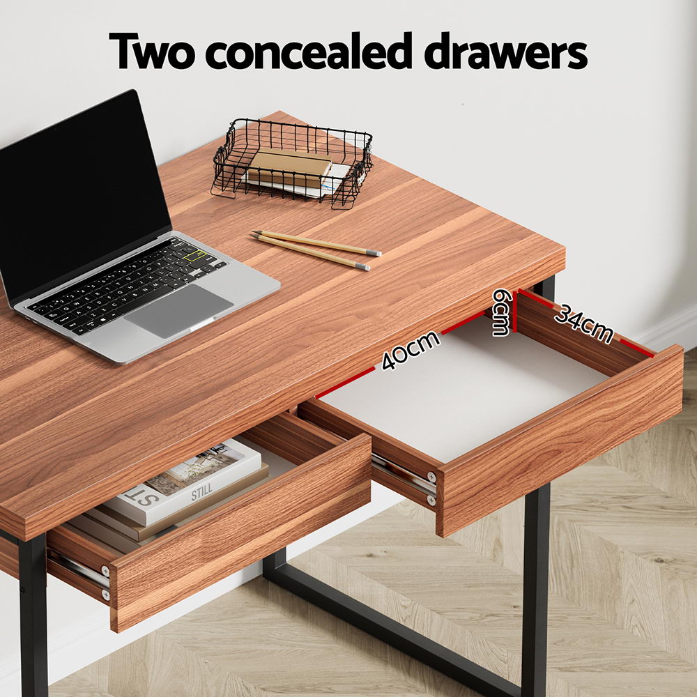 Artiss Office Desk Computer Study Desks Metal Table Home Laptop With Drawers - Picture 22 of 24