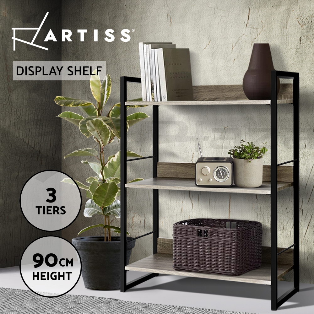 Artiss Bookshelf Display Shelf Metal Storage Industrial 90/125/150CM Height - Picture 12 of 23
