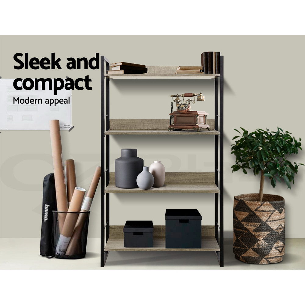 Artiss Bookshelf Display Shelf Metal Storage Industrial 90/125/150CM Height - Picture 17 of 23