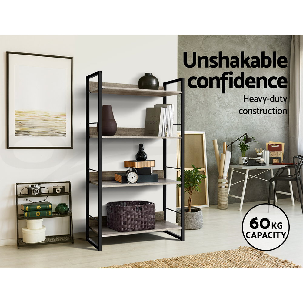 Artiss Bookshelf Display Shelf Metal Storage Industrial 90/125/150CM Height - Picture 18 of 23