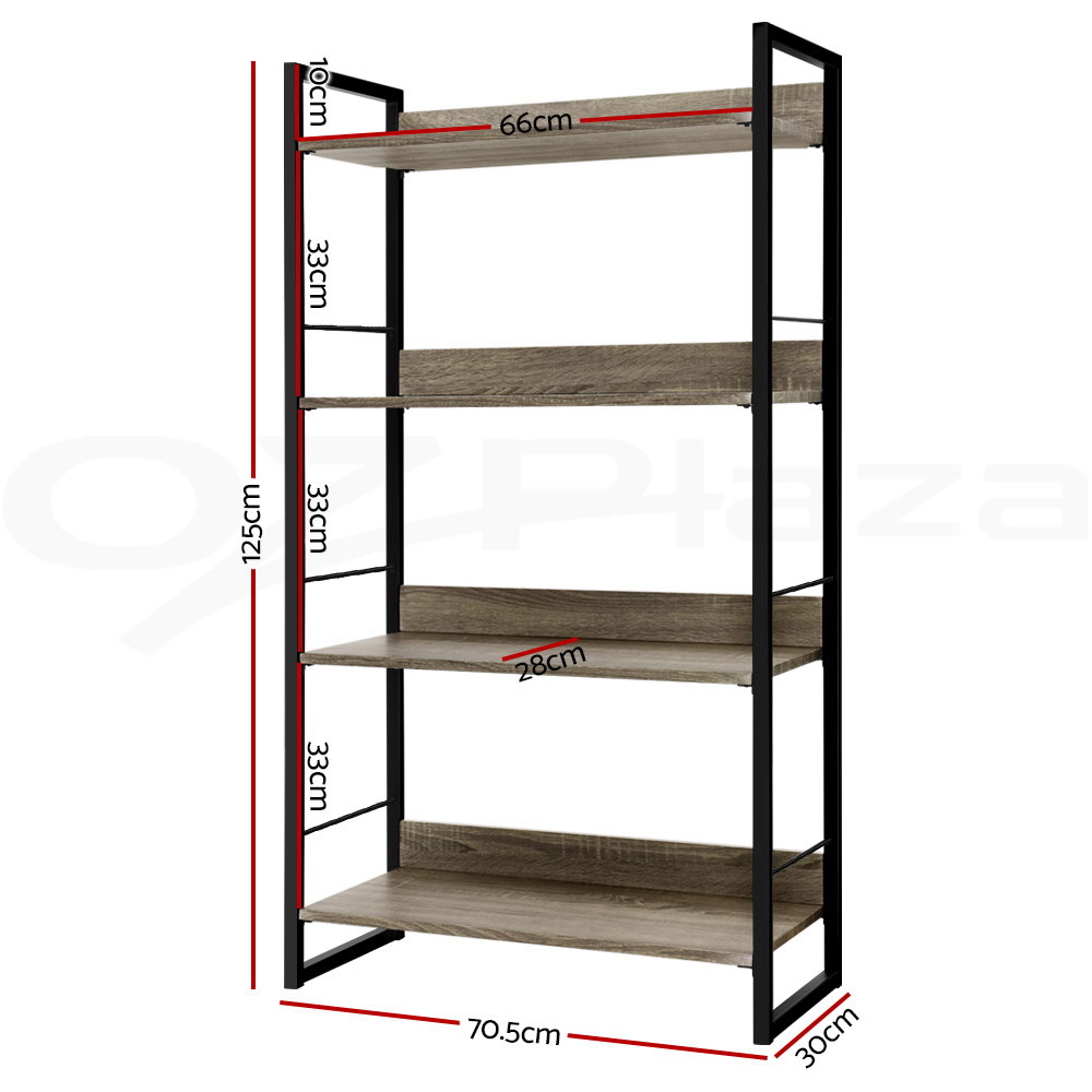 Artiss Bookshelf Display Shelf Metal Storage Industrial 90/125/150CM Height - Picture 19 of 23