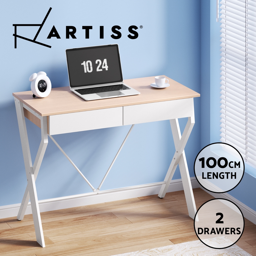 Artiss Computer Desk Drawer Cabinet Home Office Study Table 100CM - Picture 9 of 24