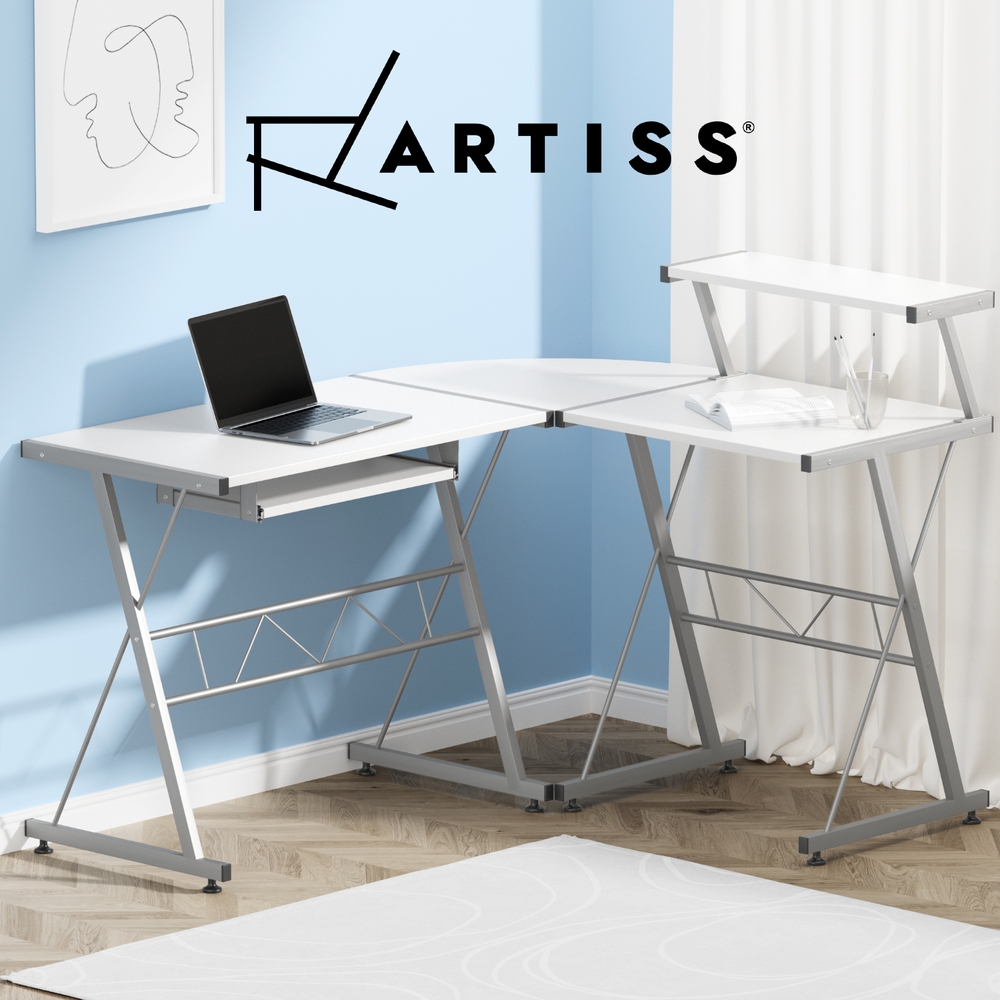 Artiss Computer Desk Office Study Desks Laptop Table Corner Student Desk Metal - Picture 27 of 115