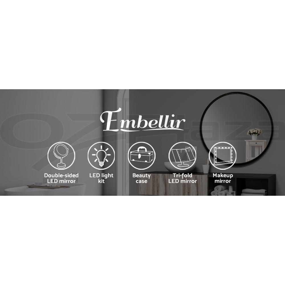 Embellir Wall Mirrors Makeup Mirror With Lights Bathroom 50/60/70/80/90CM Vanity - Picture 48 of 101