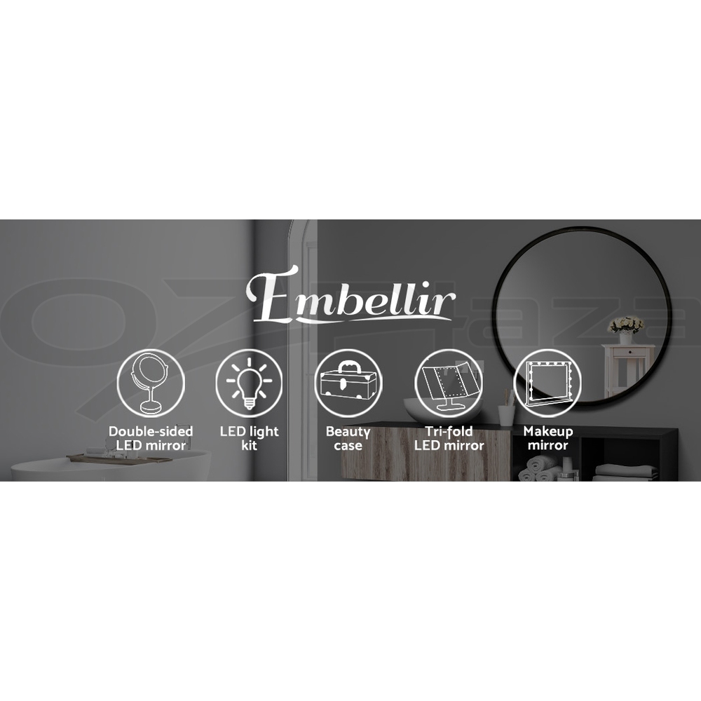 Embellir Wall Mirrors Makeup Mirror With Lights Bathroom 50/60/70/80/90CM Vanity - Picture 70 of 101