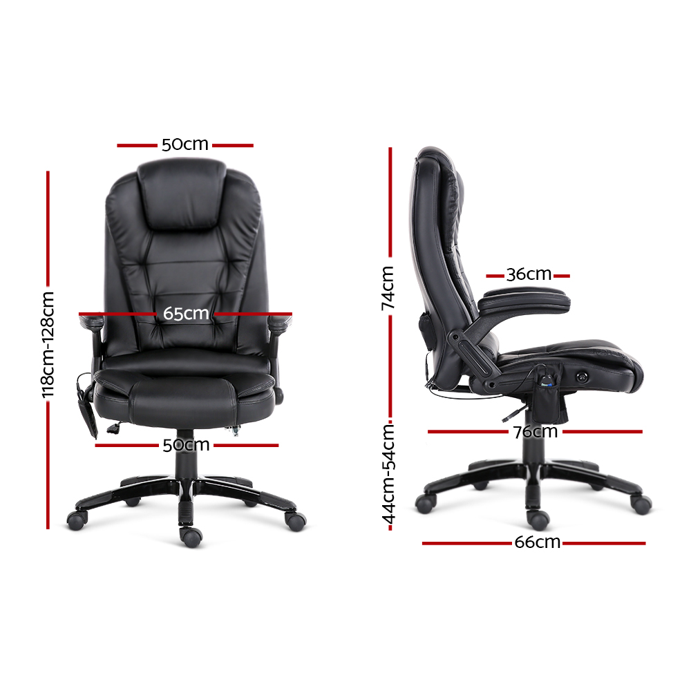 Artiss Massage Office Chair Executive Computer Desk Chairs Recliner Armrest - Picture 12 of 14