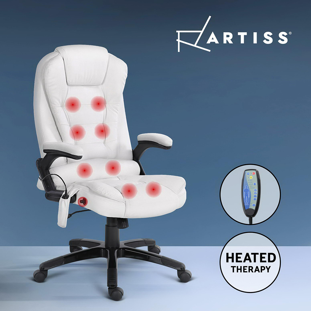 Artiss Massage Office Chair Executive Computer Desk Chairs Recliner Armrest - Picture 13 of 14