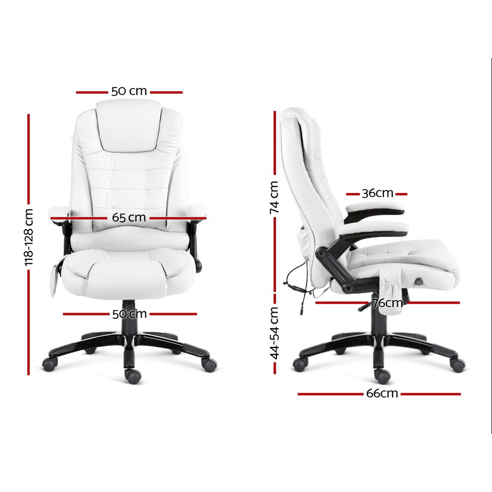 Artiss Massage Office Chair Executive Computer Desk Chairs Recliner Armrest - Picture 14 of 14