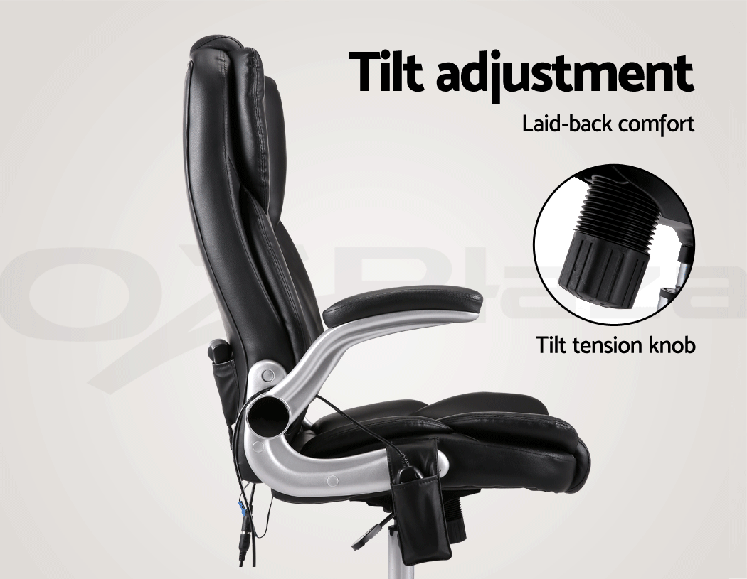 Artiss 8 Point Massage Office Chairs Computer Chairs Armrests Black eBay