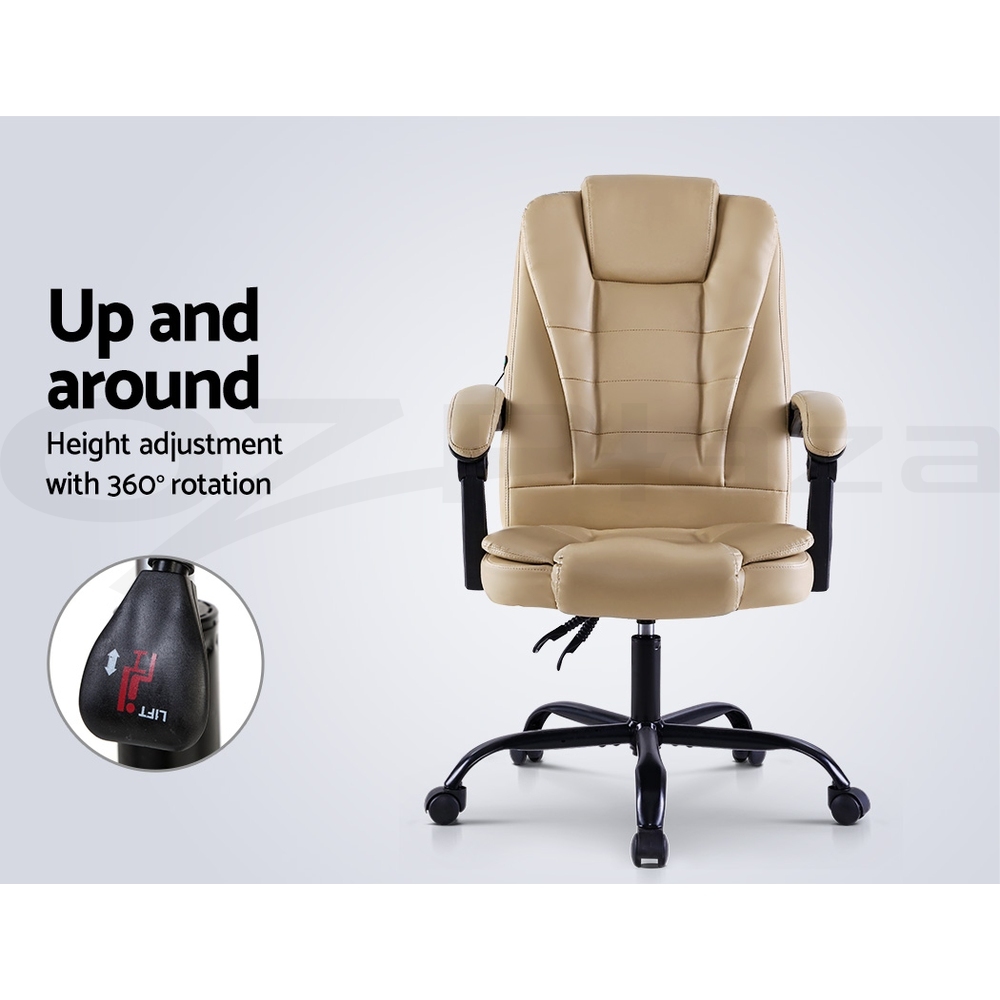 Artiss Massage Gaming Office Chair PU Leather Recliner Computer Chairs