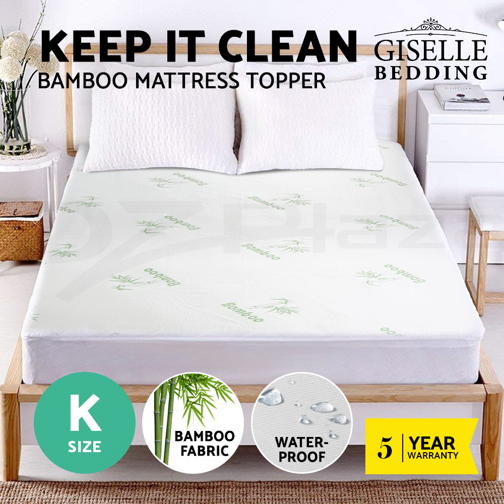 Giselle Waterproof Mattress Protector Queen Bamboo Fiber ...