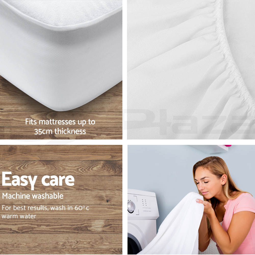 thumbnail 57 - Giselle Water-resistant Mattress Protector Bamboo Fibre Cotton Cover All Size