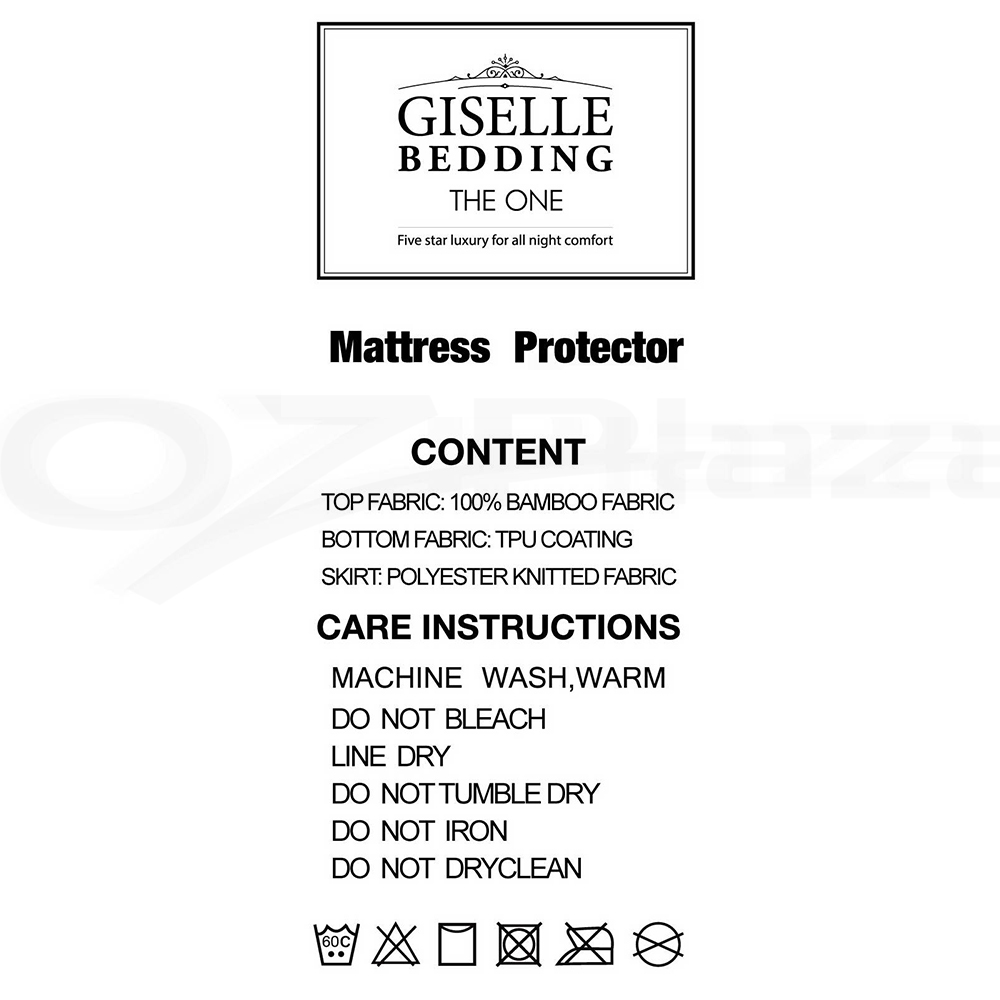 thumbnail 62 - Giselle Water-resistant Mattress Protector Bamboo Fibre Cotton Cover All Size