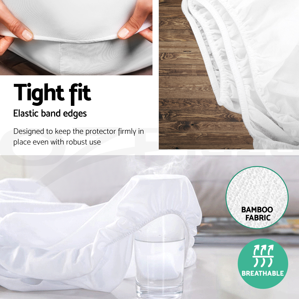 thumbnail 81 - Giselle Water-resistant Mattress Protector Bamboo Fibre Cotton Cover All Size