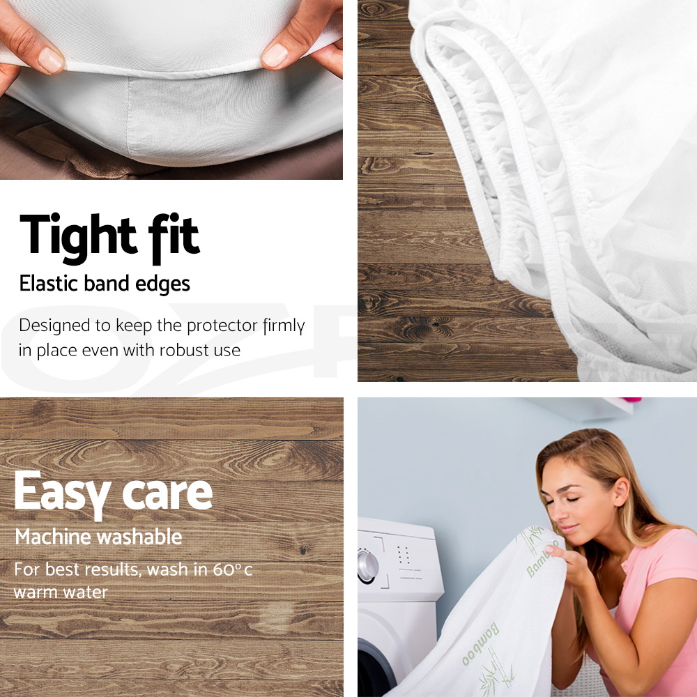 thumbnail 39 - Giselle Water-resistant Mattress Protector Bamboo Fibre Cotton Cover All Size