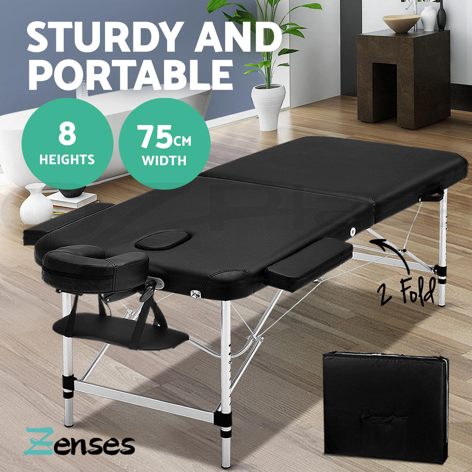 Zenses Portable Aluminium Massage Table Foldable Treatment Beauty Zenses Portable Aluminium Massage Table Foldable Treatment Beauty