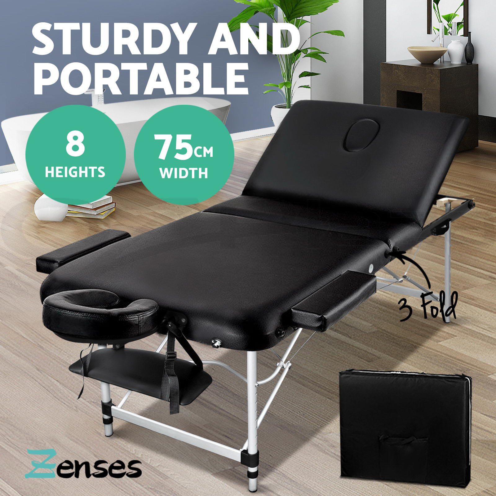 Zenses Massage Table Portable Aluminium Massage Bed Beauty Chair Therapy Folding - Picture 115 of 207
