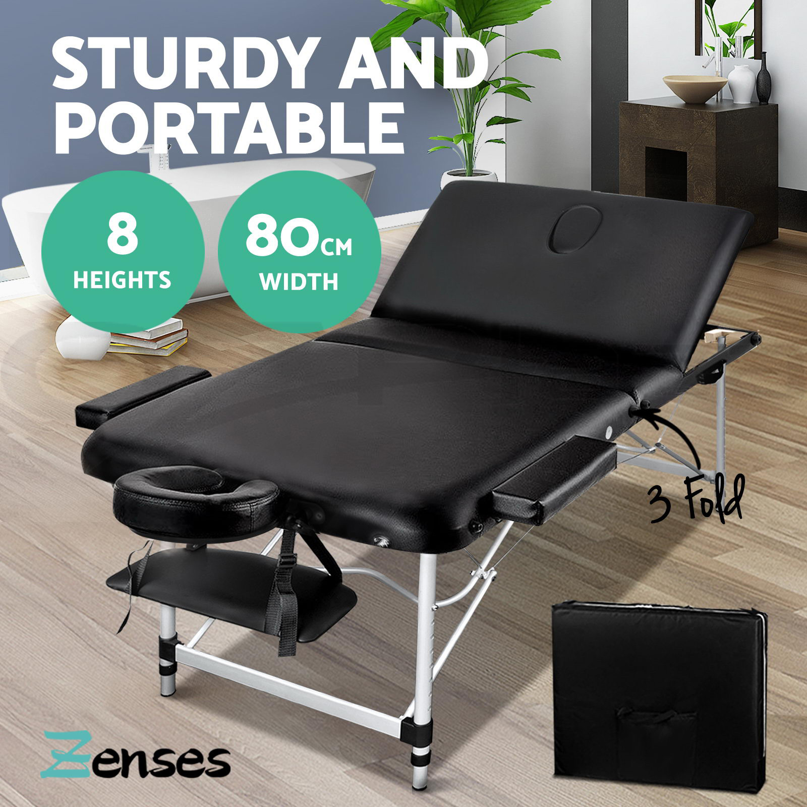 Zenses Massage Table Portable Aluminium Massage Bed Beauty Chair Therapy Folding - Picture 170 of 207