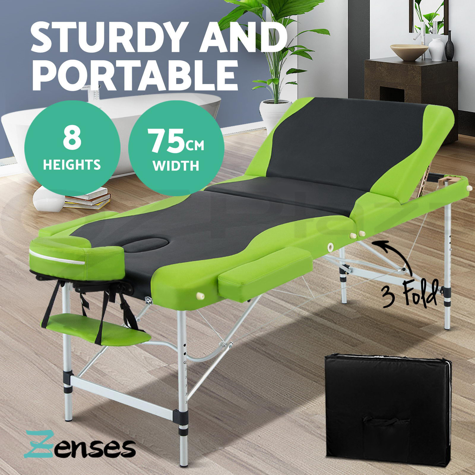Zenses Massage Table Portable Aluminium Massage Bed Beauty Chair Therapy Folding - Picture 126 of 207