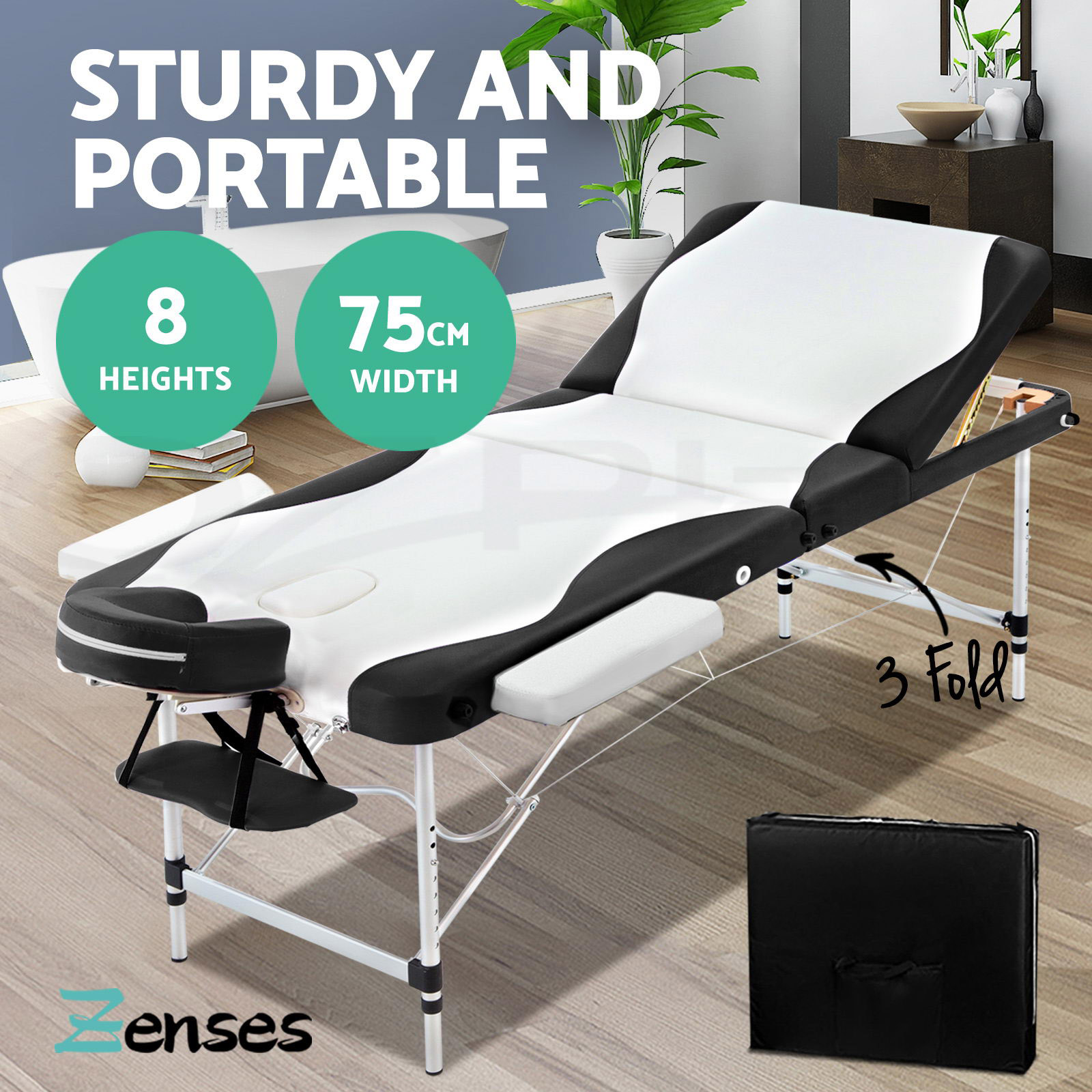 Zenses Massage Table Portable Aluminium Massage Bed Beauty Chair Therapy Folding - Picture 137 of 207