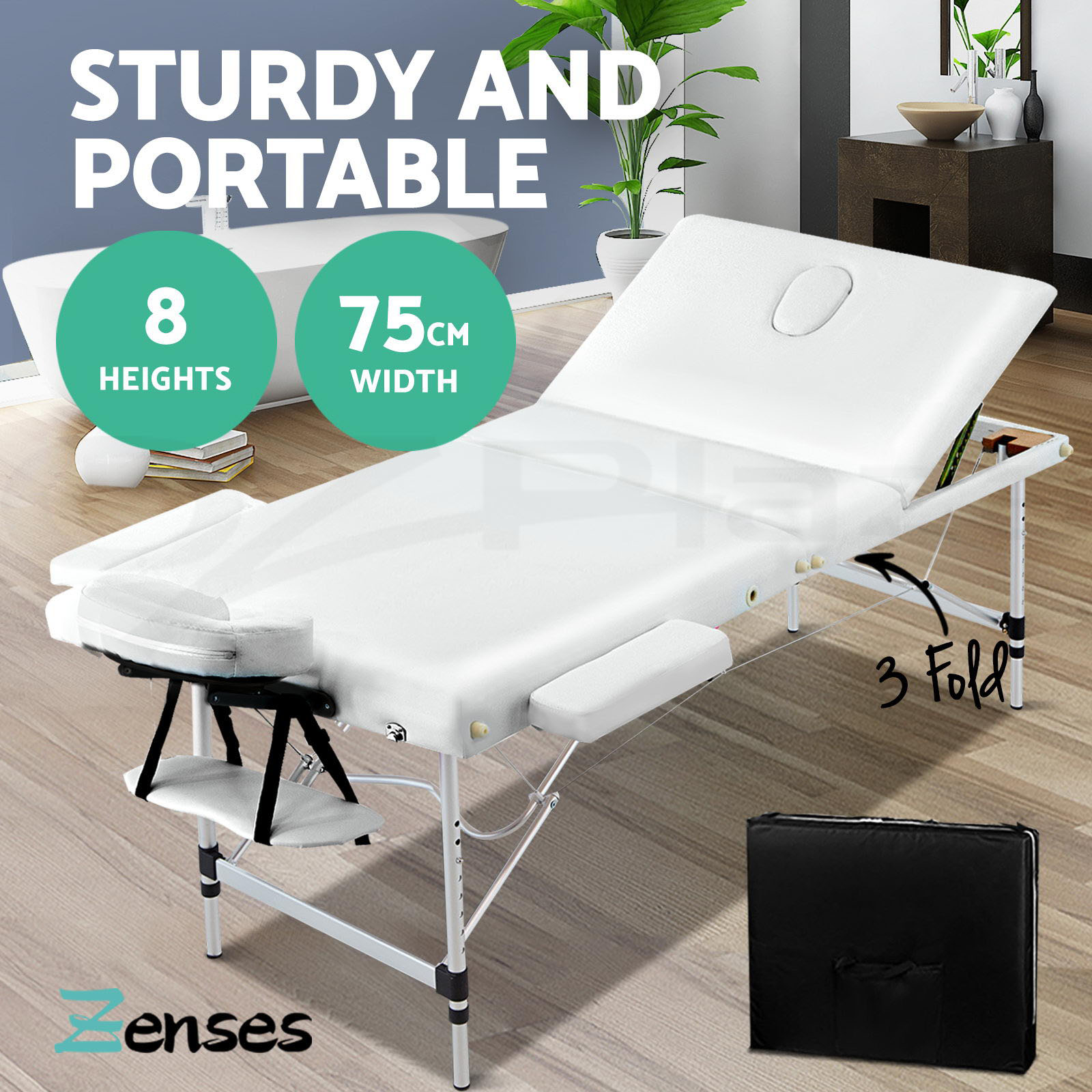 Zenses Massage Table Portable Aluminium Massage Bed Beauty Chair Therapy Folding - Picture 159 of 207