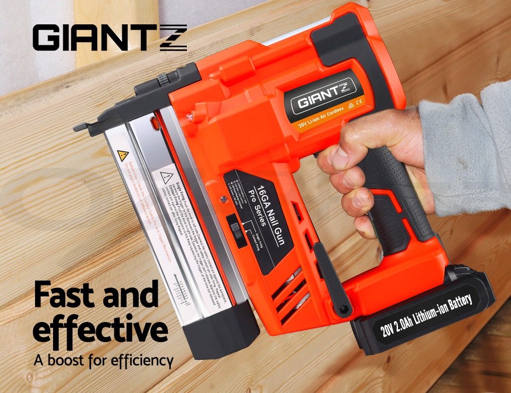 Giantz Cordless Nail Gun Framing Nailer 3250mm Straight 16ga Brad Nails Lithium 9350062129449 Giantz Cordless Nail Gun Framing Nailer 3250mm Straight 16ga Brad Nails Lithium 9350062129449