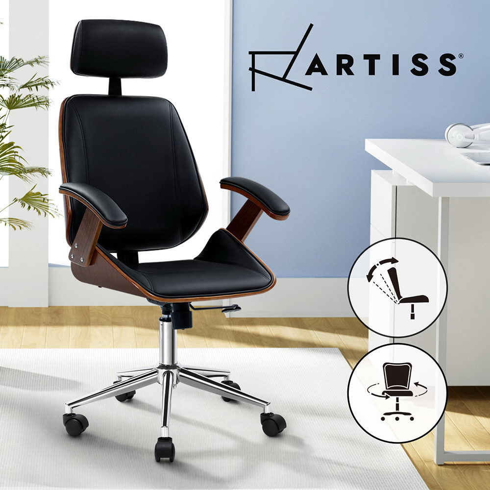 artiss wooden office chair