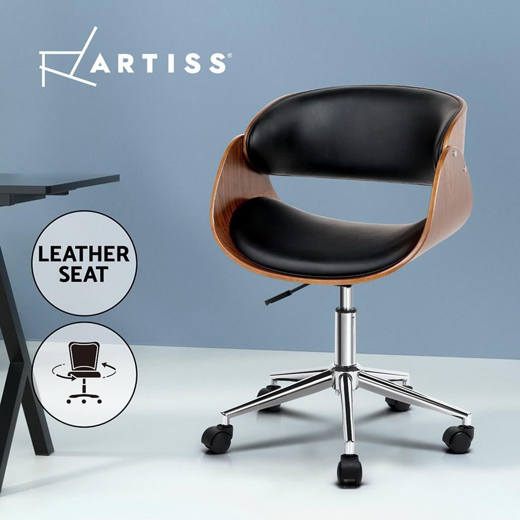 Artiss Executive Wooden Office Chair Leather Computer Home Chairs