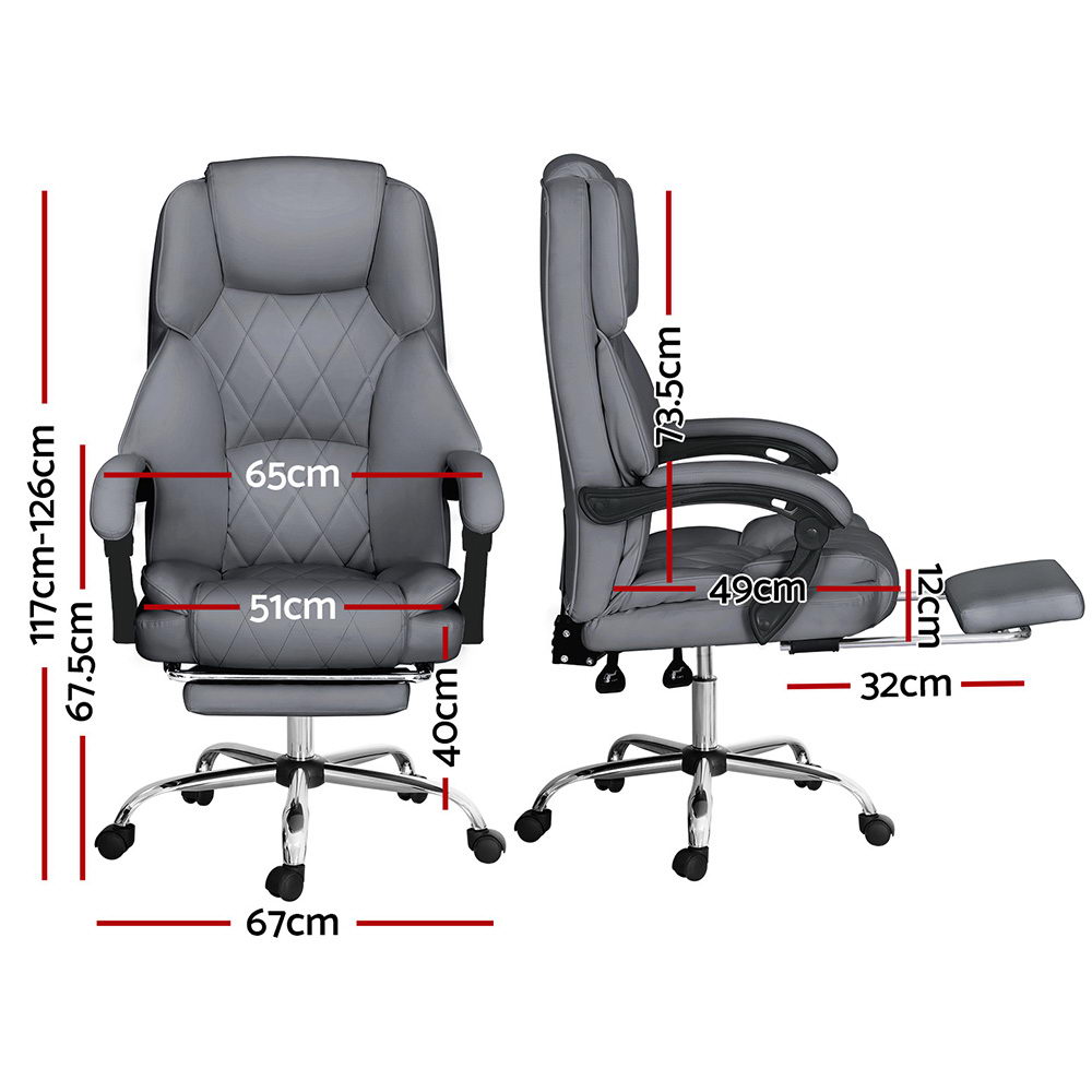Artiss Executive Office Chair Computer Desk Gaming Chairs Footrest Recline - Picture 27 of 36
