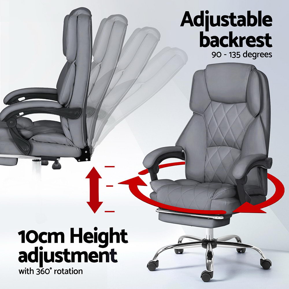 Artiss Executive Office Chair Computer Desk Gaming Chairs Footrest Recline - Picture 30 of 36