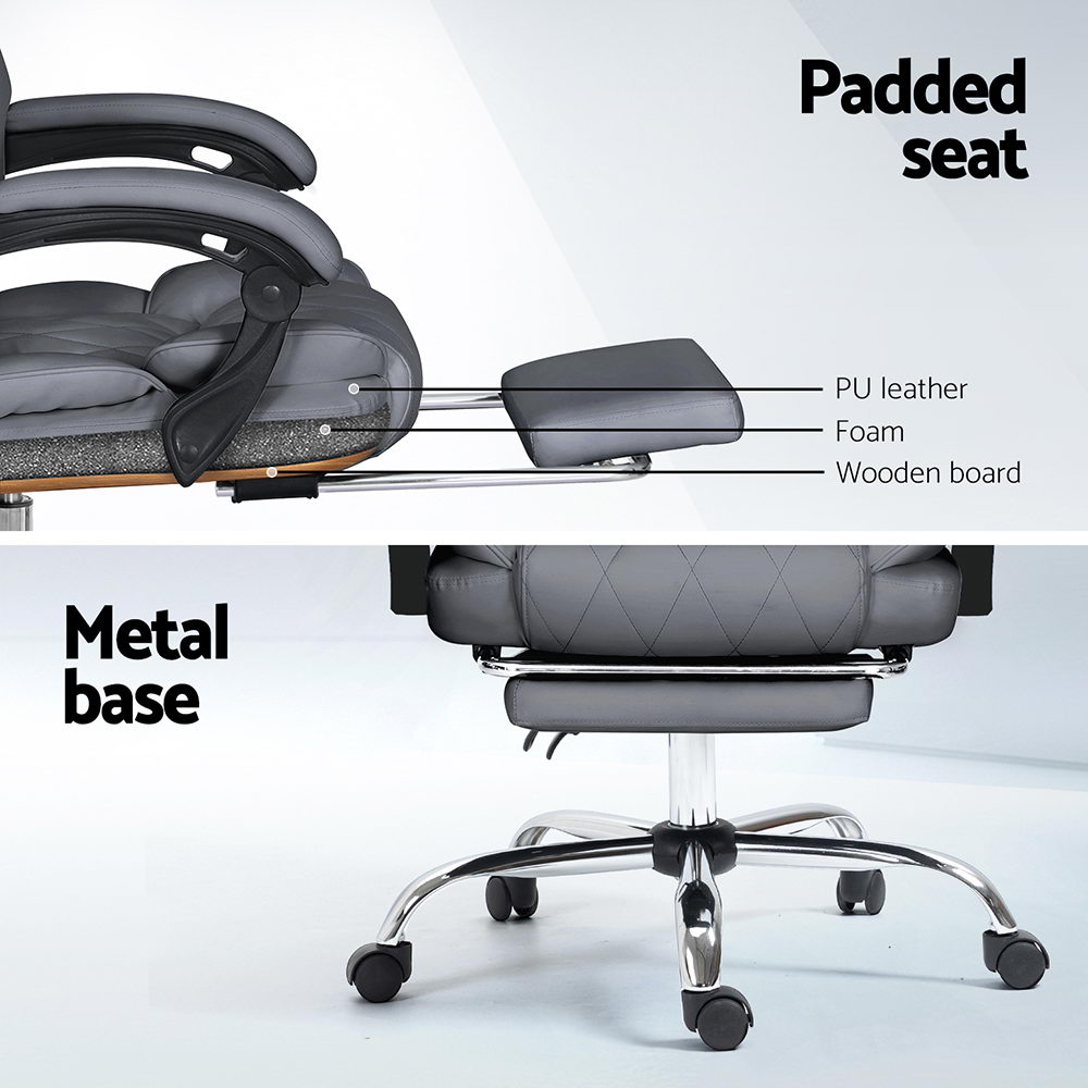 Artiss Executive Office Chair Computer Desk Gaming Chairs Footrest Recline - Picture 31 of 36