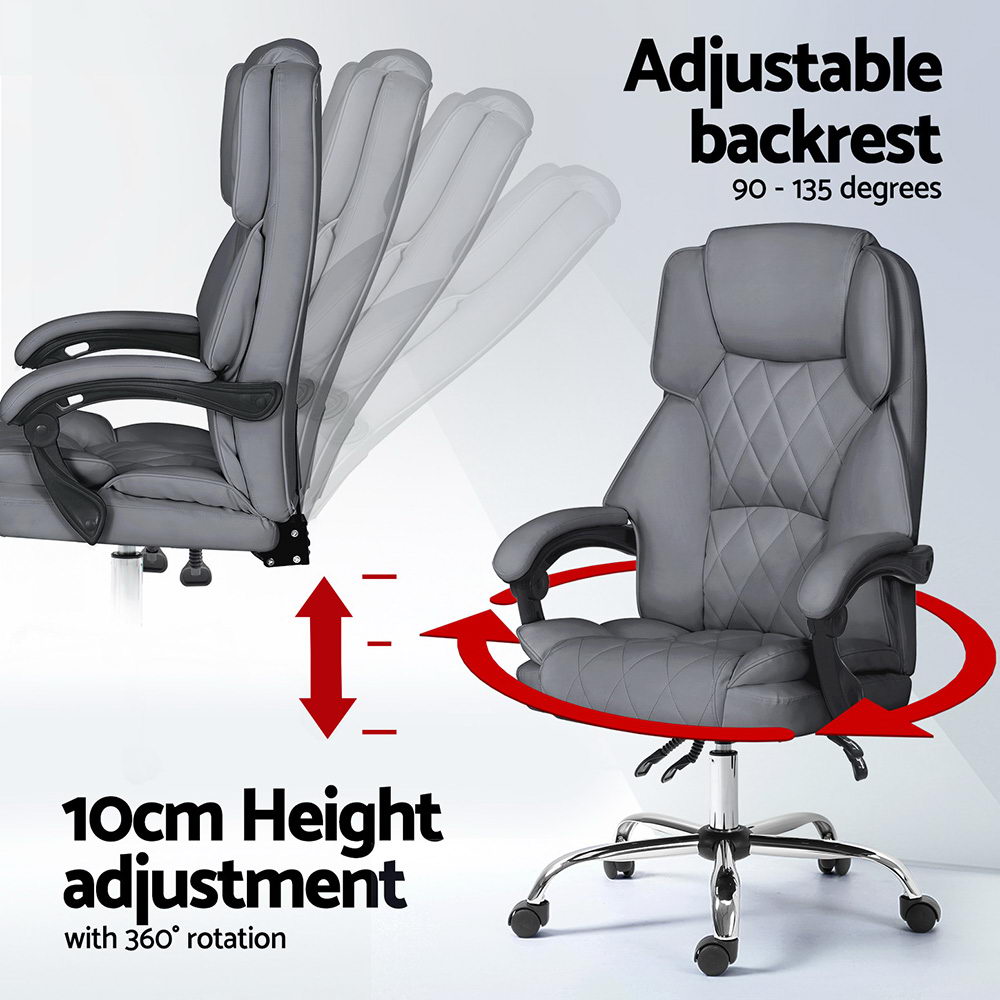 Artiss Executive Office Chair Computer Desk Gaming Chairs Footrest Recline - Picture 18 of 36