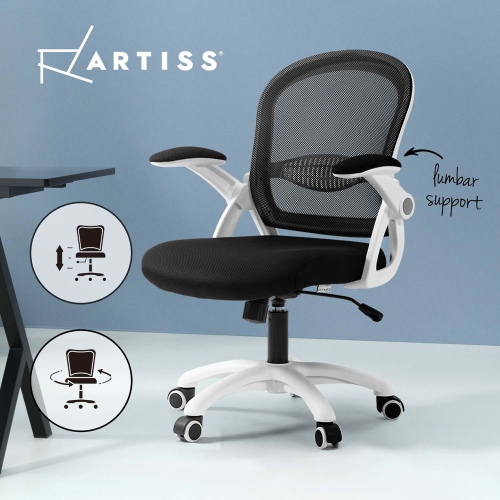 Artiss Mesh Office Chair Computer Desk Chairs Executive Work Study Black Grey - Picture 9 of 11