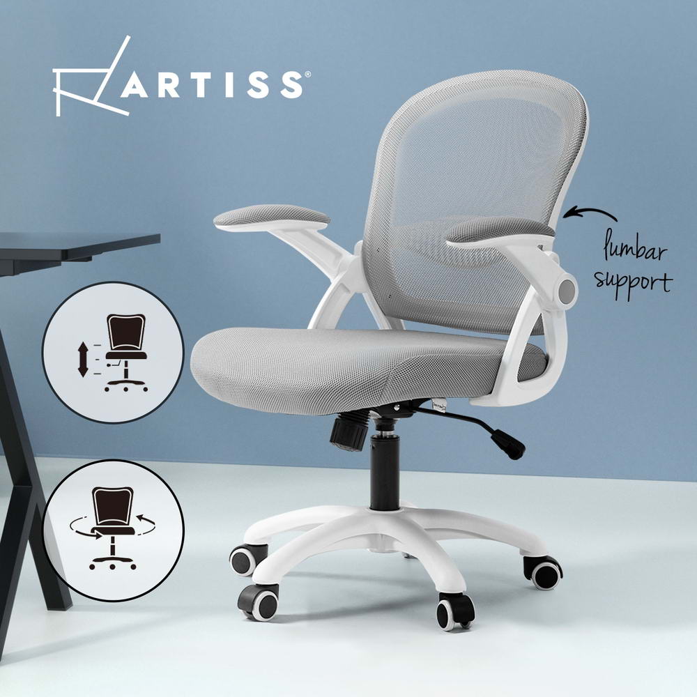 Artiss Mesh Office Chair Computer Desk Chairs Executive Work Study Black Grey - Picture 10 of 11
