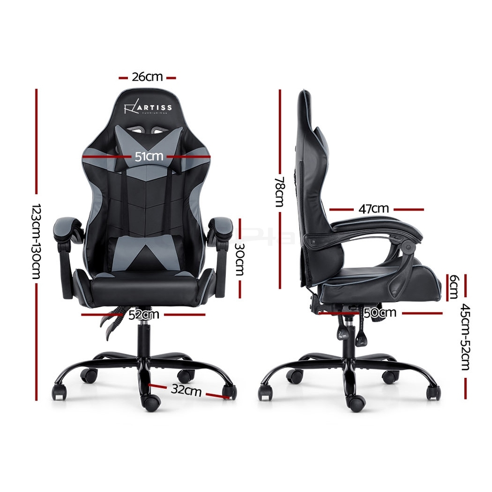 Artiss Gaming Chair Office Chairs Executive Computer Footrest Racing Recliner - Picture 18 of 37