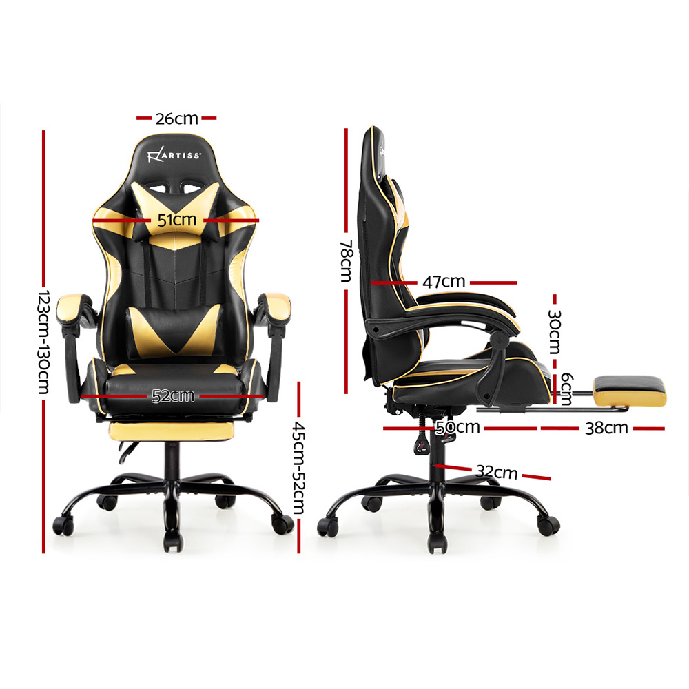 Artiss Gaming Chair Office Chairs Executive Computer Footrest Racing Recliner - Picture 13 of 37