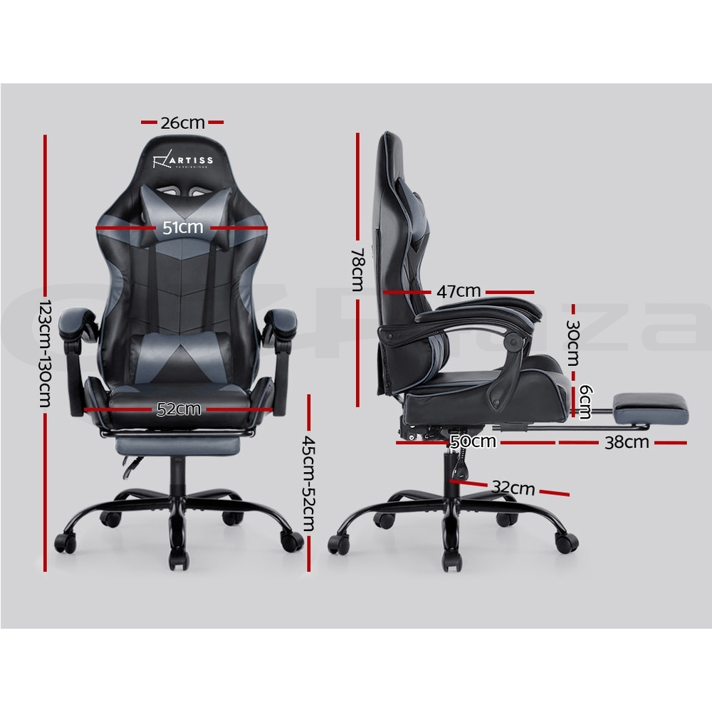 Artiss Gaming Chair Office Chairs Executive Computer Footrest Racing Recliner - Picture 21 of 37