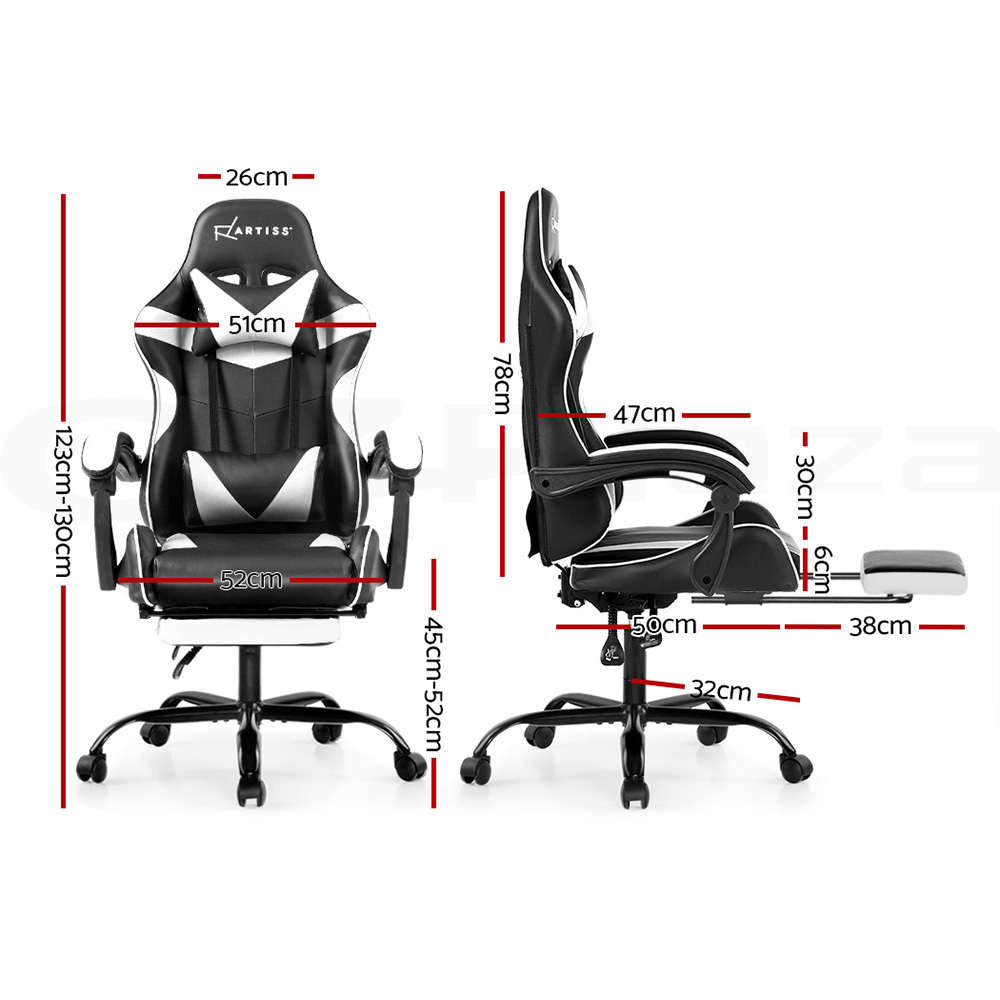 Artiss Gaming Chair Office Chairs Executive Computer Footrest Racing Recliner - Picture 37 of 37