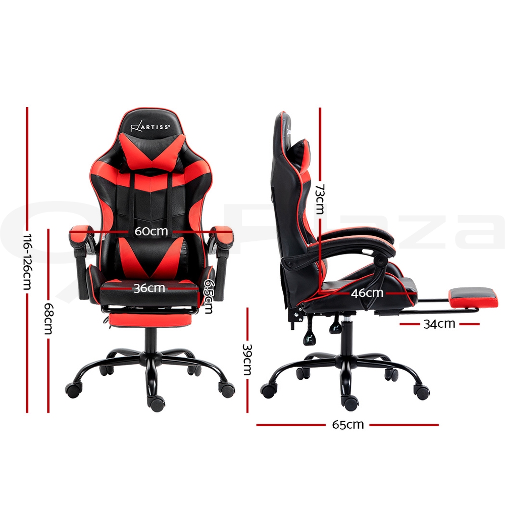 Artiss Gaming Chair Office Chairs Executive Computer Desk PU Leather Footrest - Picture 30 of 30