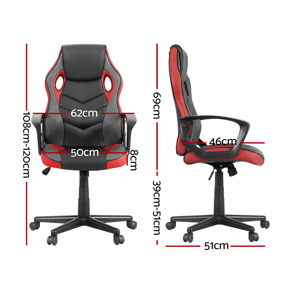 Artiss Gaming Chair Office Chairs Executive Computer Desk PU Leather Footrest - Picture 18 of 30
