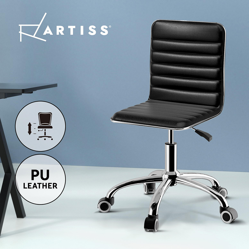 Artiss Office Chair Conference Chairs Computer Desk PU Leather Low Back - Picture 9 of 14