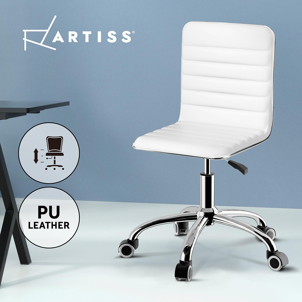 Artiss Office Chair Conference Chairs Computer Desk PU Leather Low Back - Picture 12 of 14