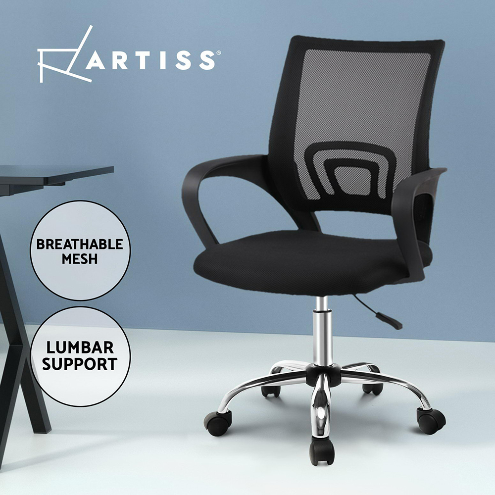 Artiss Office Chair Mesh Computer Chairs Study Work Gaming Desk Chairs Black - Picture 12 of 38