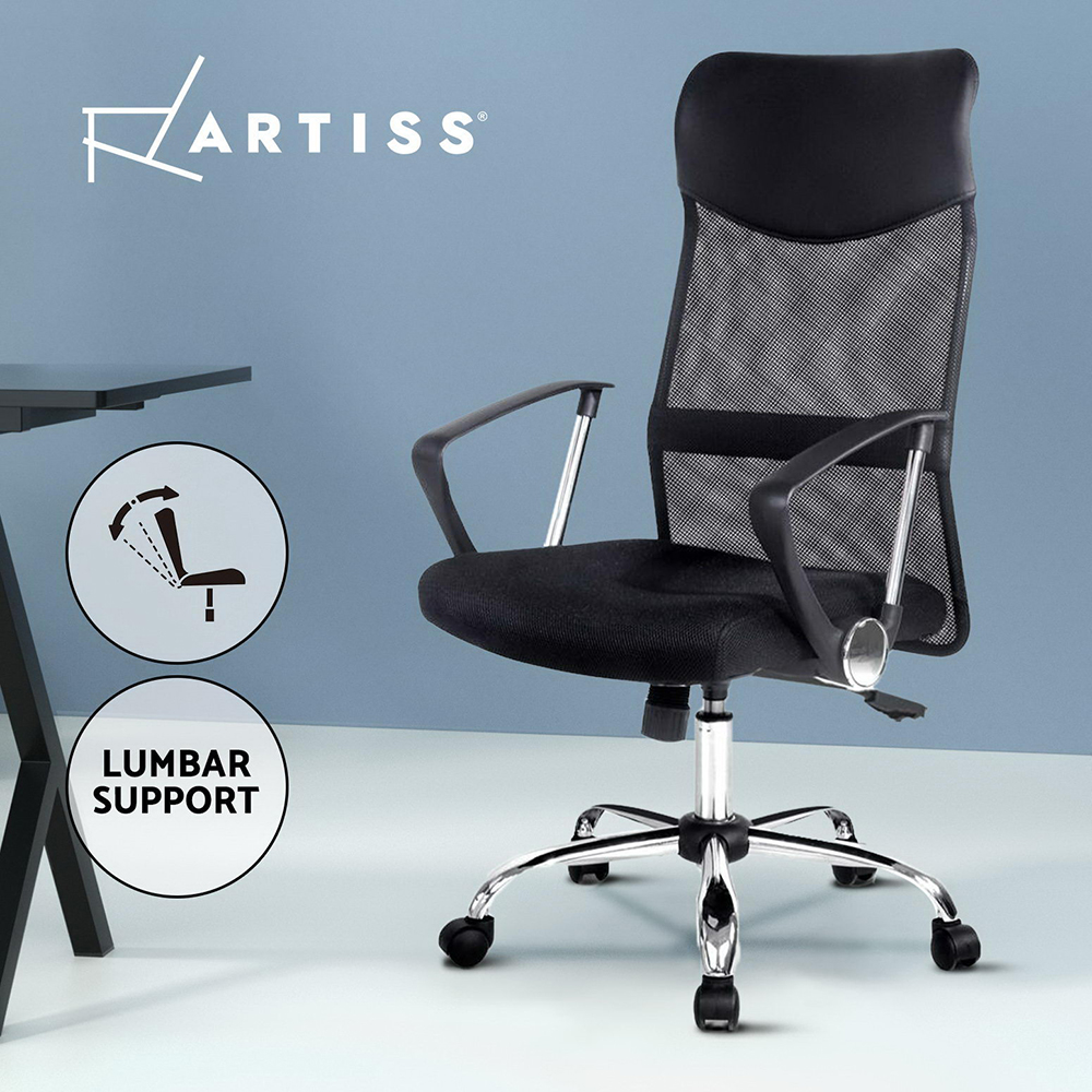 Artiss Office Chair Mesh Computer Chairs Study Work Gaming Desk Chairs Black - Picture 24 of 38