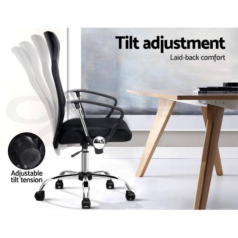 Artiss Office Chair Mesh Computer Chairs Study Work Gaming Desk Chairs Black - Picture 25 of 38