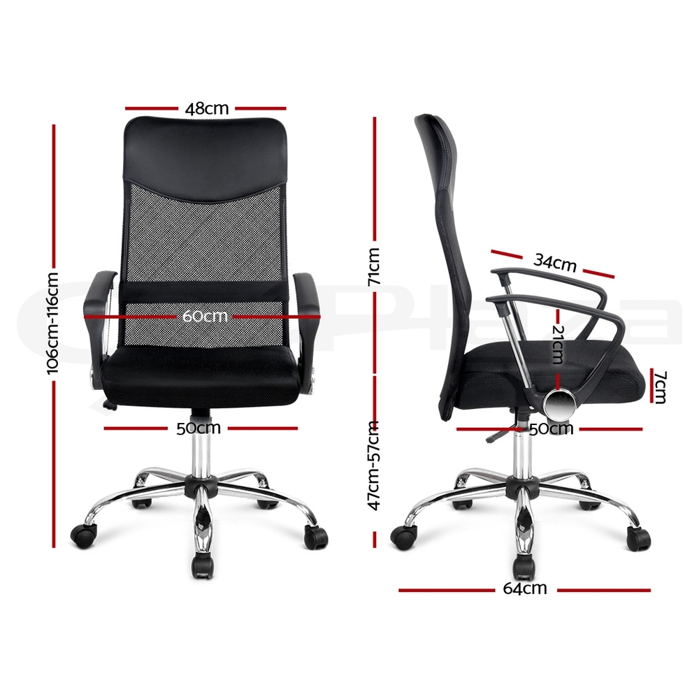 Artiss Office Chair Mesh Computer Chairs Study Work Gaming Desk Chairs Black - Picture 26 of 38