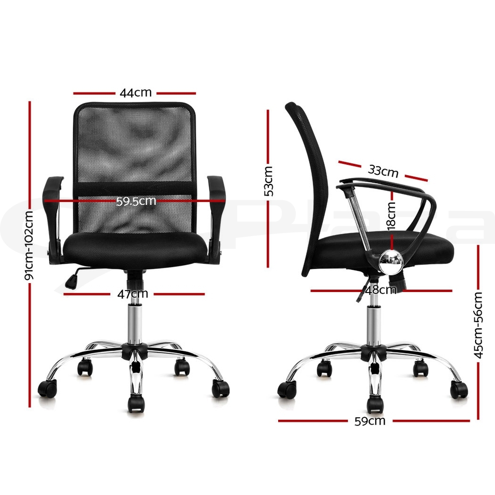 Artiss Office Chair Mesh Computer Chairs Study Work Gaming Desk Chairs Black - Picture 28 of 38
