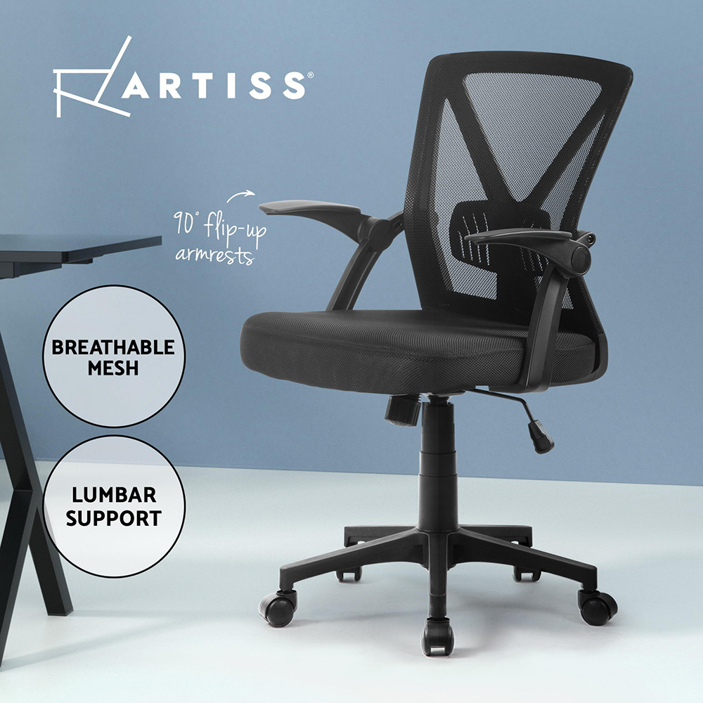 Artiss Office Chair Mesh Computer Chairs Study Work Gaming Desk Chairs Black - Picture 16 of 38