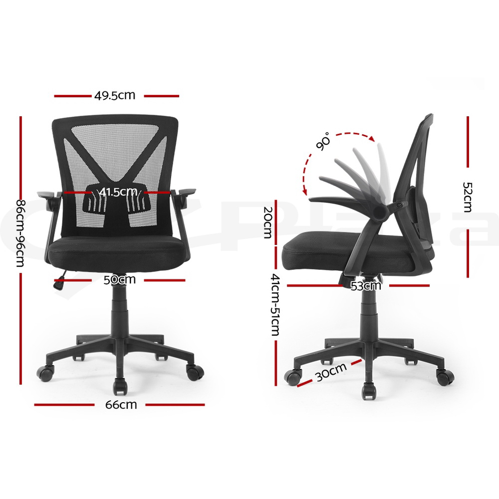 Artiss Office Chair Mesh Computer Chairs Study Work Gaming Desk Chairs Black - Picture 17 of 38
